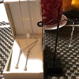 His and Hers Paddle Pendant and a Pair of Earrings